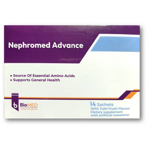 NEPHROMED ADVANCE ( L-LEUCINE 700MG + L-ISOLEUCINE 500MG + L-METHIONINE 225MG +  L-PHENYLALANINE 400MG + L-VALINE 500MG +  L-LYSINE 600MG + L-THREONIN 450MG +  L-TRYPTOPHAN 175MG + L-HISTIDINE 600MG ) 14 SACHETS